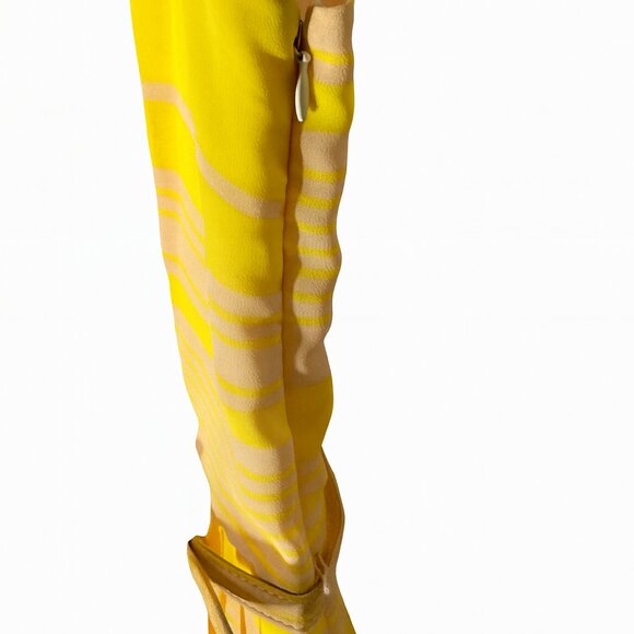 French Connection London Rock Yellow Pleated Maxi Dress – Size 8 - Picture 3 of 9